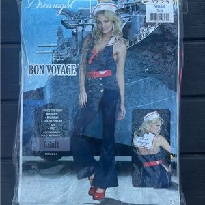 Dreamgirl Nautical Navy Costume with Red Accents